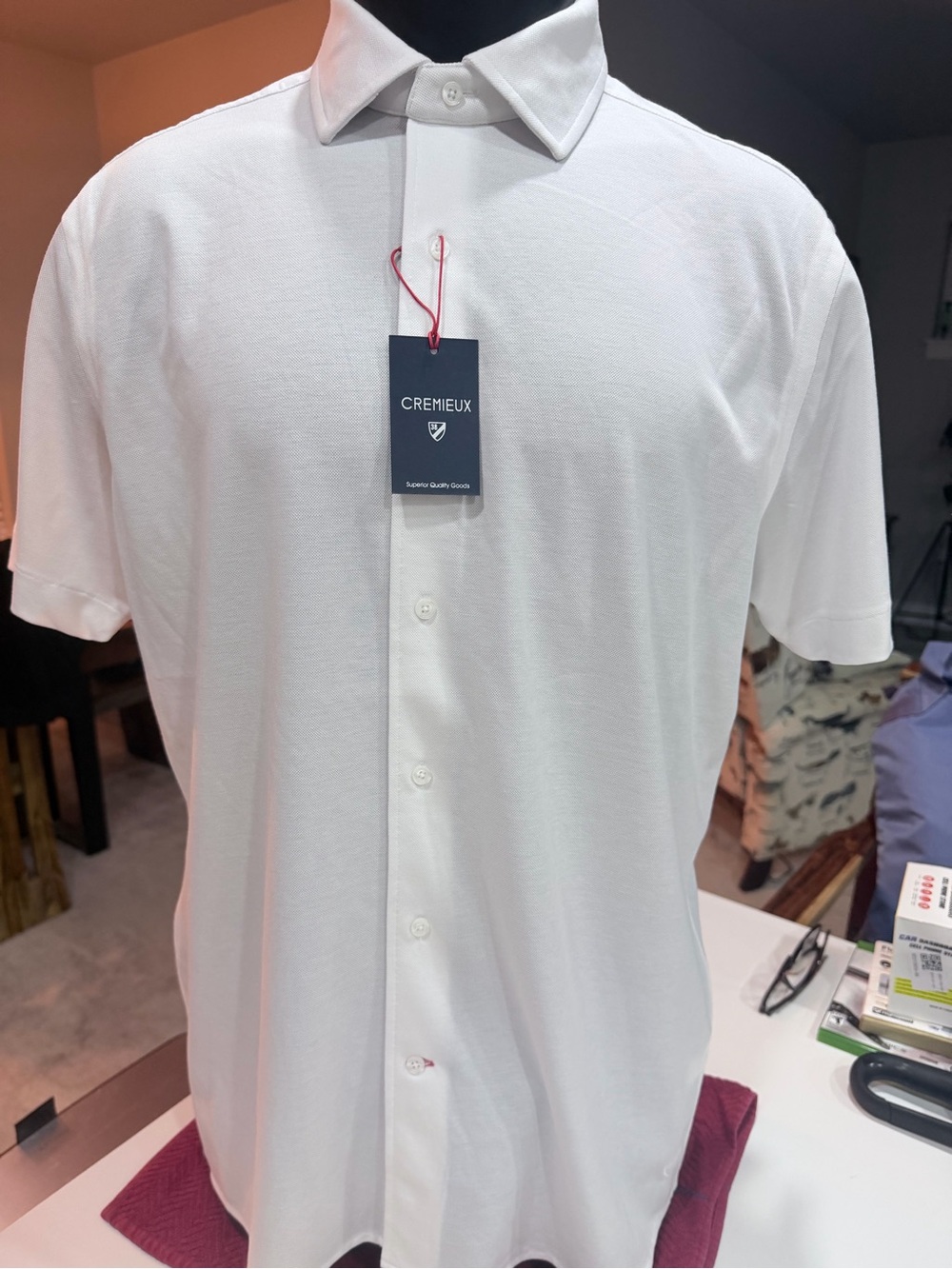 Daniel Cremieux Classic White Short-Sleeve Button-Down Shirt